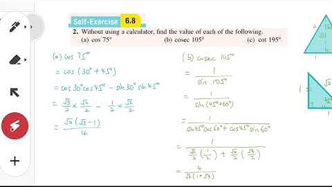 Chapter  6: Trigonometric Function [Self Exercise 6.8] KSSM Form 5 Add Maths