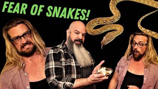 First Time Holding a Python: Episode 2 of Introducing people to snakes who are afraid of snakes