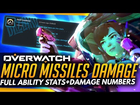 Overwatch | DVA MICRO MISSILES STATS - Damage Numbers, Cooldown & More