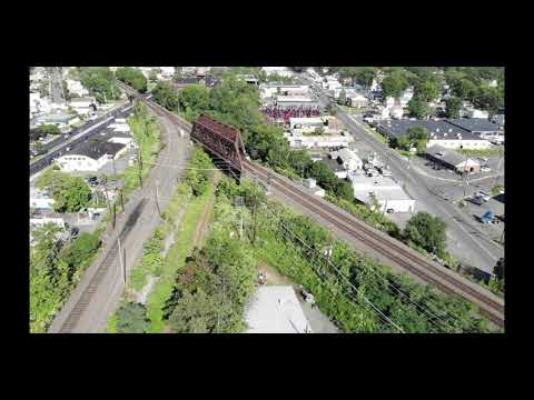 Real Time Flyover with Music for a future Roselle Park NJ "Rails to Trails" Biking / Walking Path