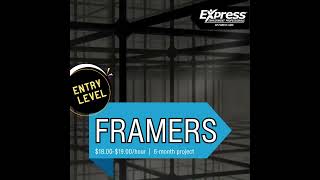 Job seekers in Minnesota: We are hiring Entry Level Framers tempagency job  employment