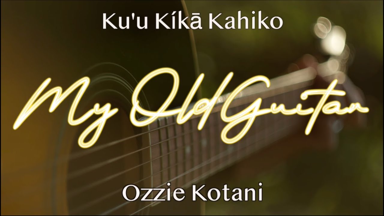 笹尾としかず水彩画 「ハワイアン・スラックキー・アラニさん」2019年 Ku'u Kíkā Kahiko (My Old Guitar) by Ozzie Kotani | Hawaiian
