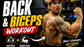 BACK & BICEPS WORKOUT | BUILD A WIDER BACK & BIGGER ARMS 💪