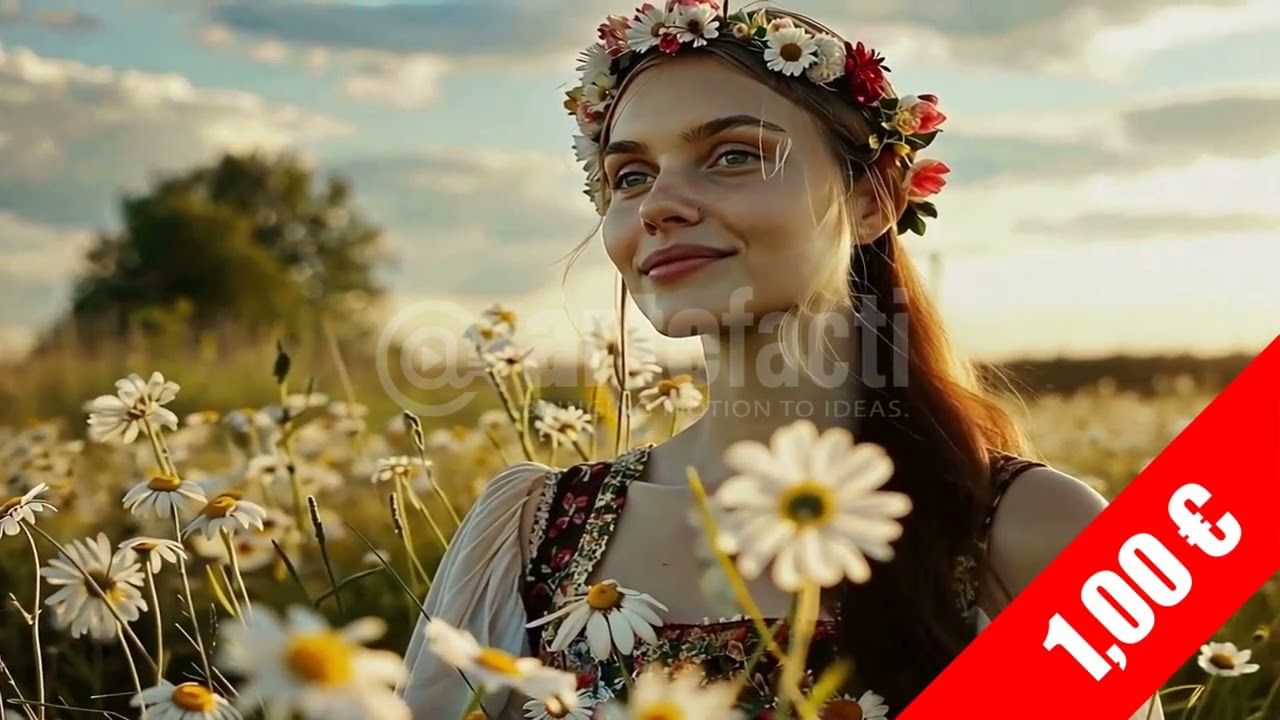 Sunlit Blossoms: Daisy Meadow Portrait Golden Hour Stock Video