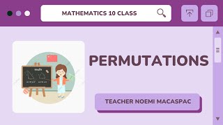 Grade 10│LESSON 26: Permutations