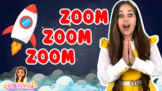 Zoom Zoom Zoom, We're Going To The Moon | Fun Kids Songs & Nursery Rhymes | Ms Moni