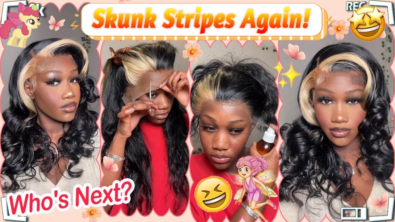 Gorgeous Skunk Stripe Hairstyles, Skunk Stripe Wigs