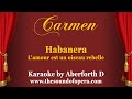 CARMEN KARAOKE 06 - L&#39;amour est un oiseau rebelle (Habanera) | Aberforth D