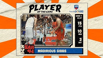 NovaWorld Player of Game 9: Madarious Gibbs (15 PTS - 10 REB - 3 AST)