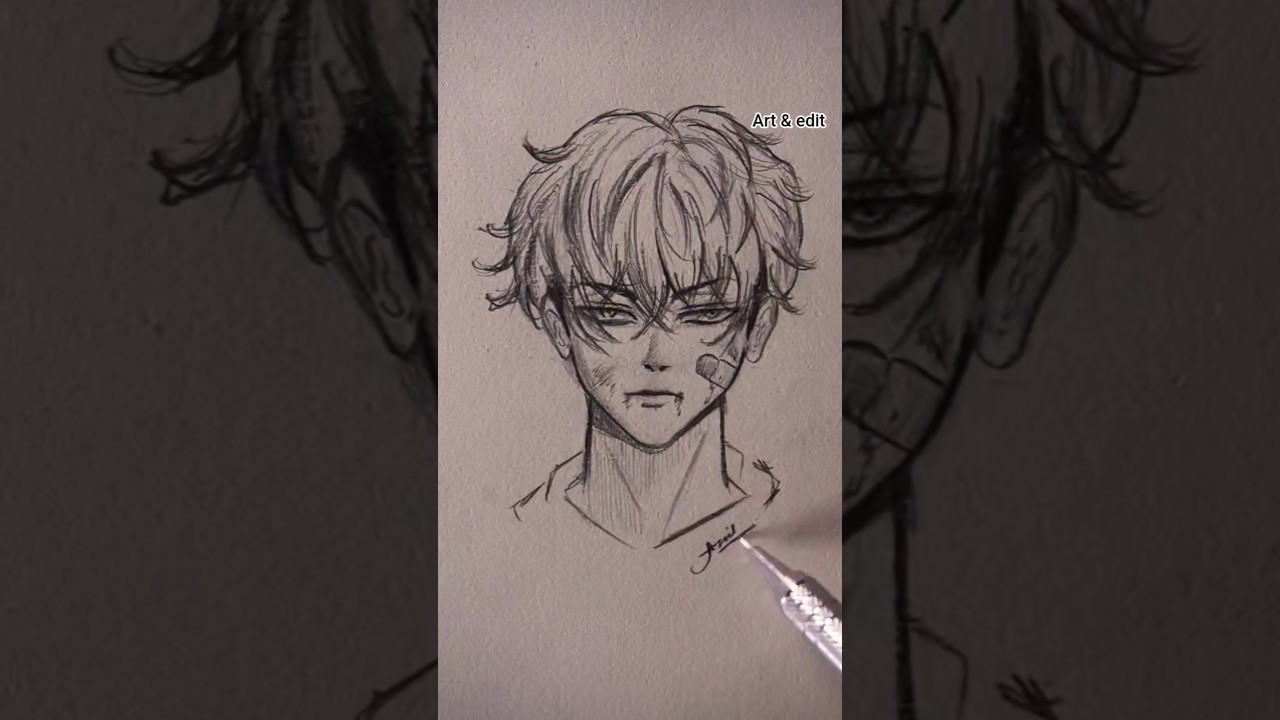 How to draw anime character face easy way 