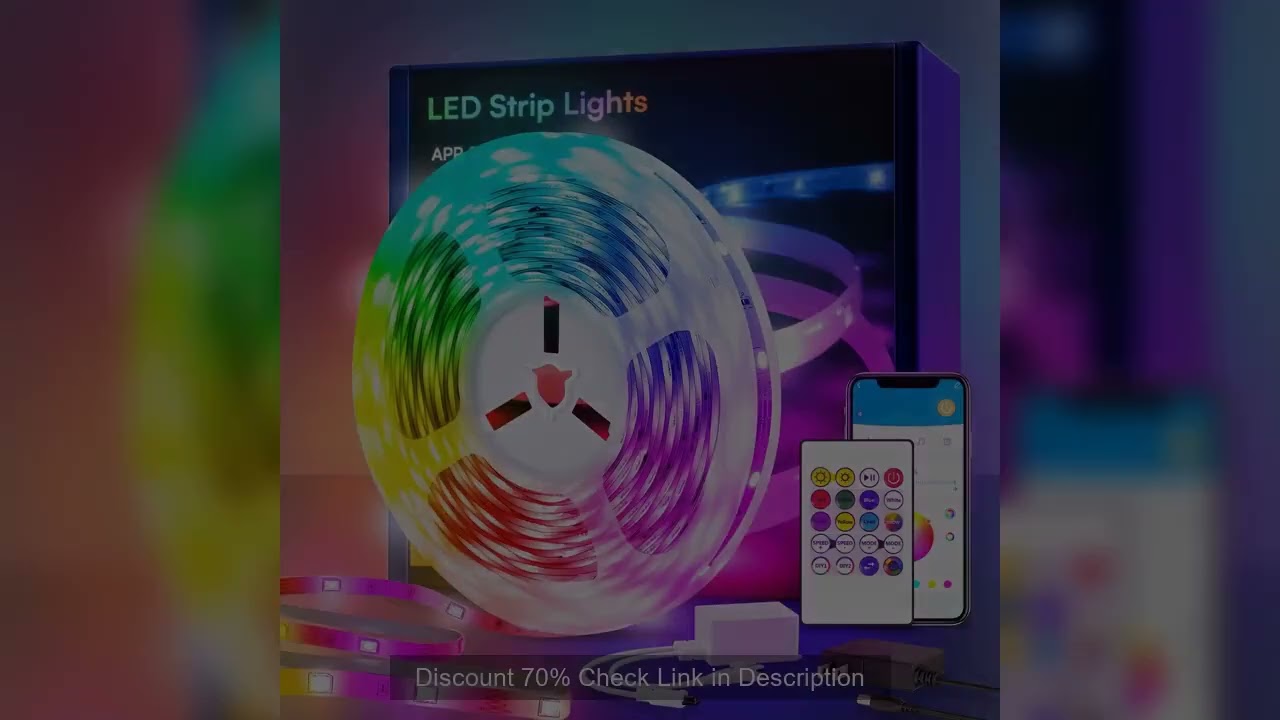 25/50/100/130ft smart LED light strip , bedroom color-changing RGB light built-in microphone can rhy