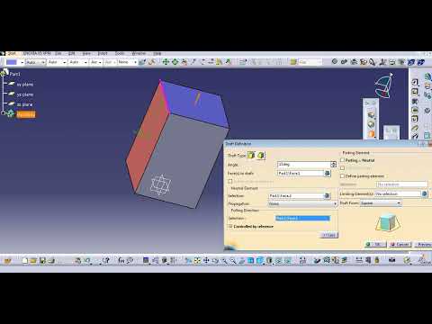 DRAFT ANGLE COMMAND IN CATIA V5