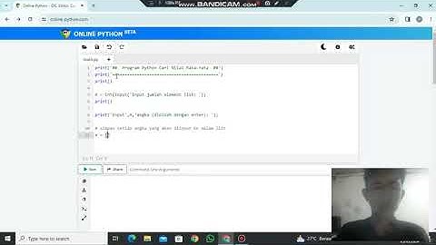 Latihan Kode Program Python (Mencari Nilai Rata-rata List/Array)