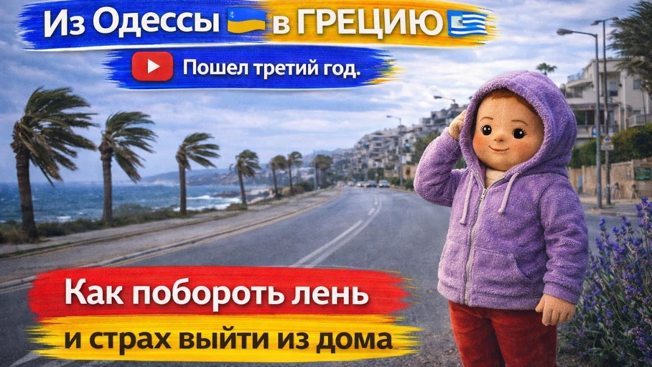 Третий день выхожу из дома в Греции... Хожу.Сегодня очень ветренно.