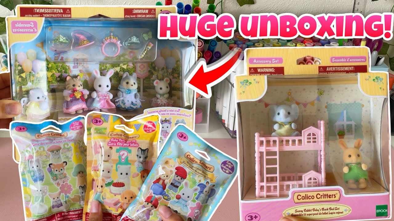 Huge Calico Critter unboxing! sets and blind bags😱