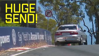 Absolutely LOOSE climb of Mount Panorama - VT Holden Commodore - SENDS IT