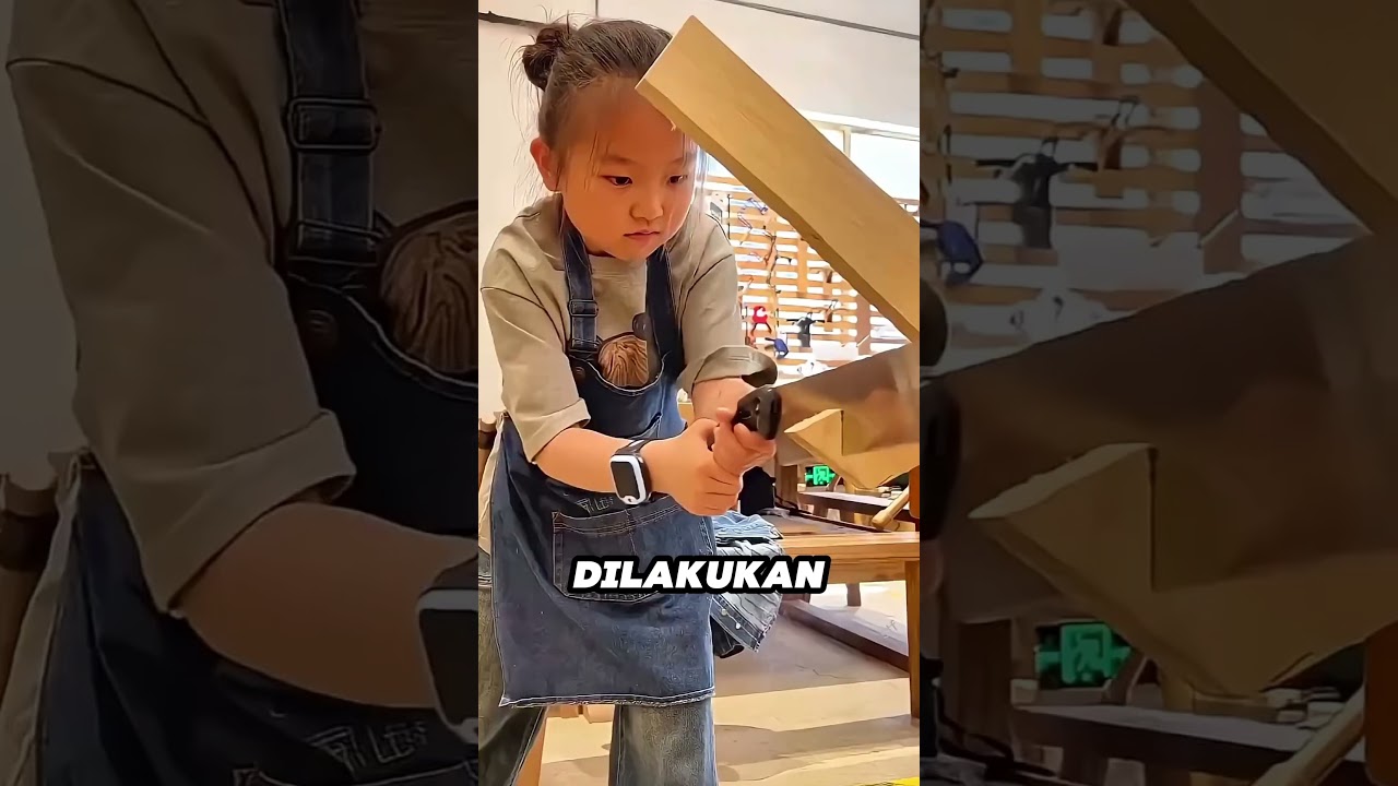 Anak belajar jadi tukang