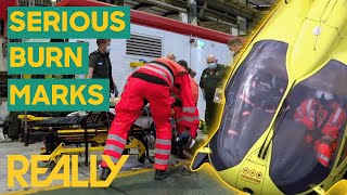 Paramedics Aid A Young Man Who Has Been Electrified | Helicopter ER
