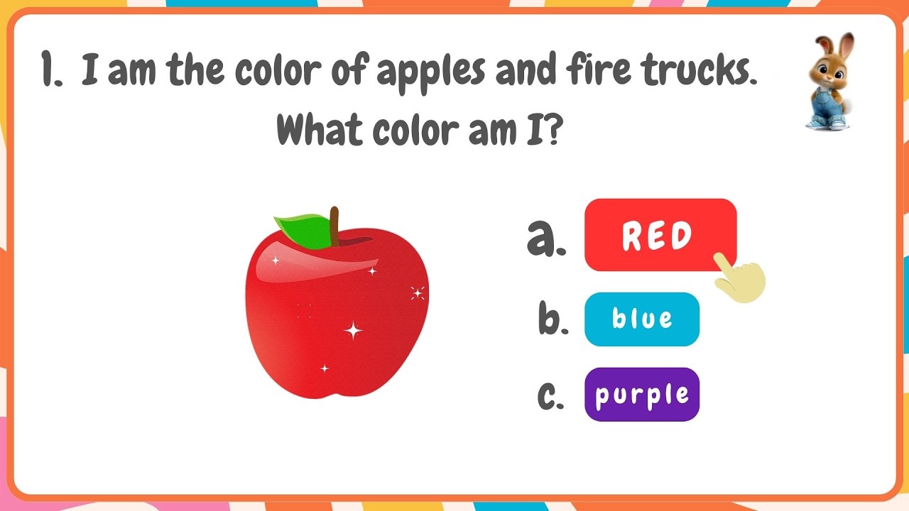 Color Quiz for Kids | Guess the Color Game | Learn Colors with Bunny ...