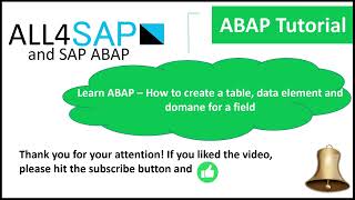 ABAP Tutorial - How to create table, fields in the table, data elements and domane