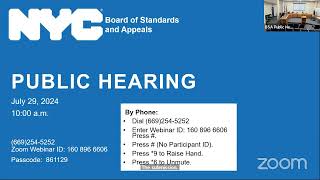 July 29th, 2024 Review Session and Public Hearing