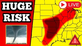 🔴 BREAKING Tornado Outbreak Coverage - Strong Tornadoes Likely - With Live Storm Chaser