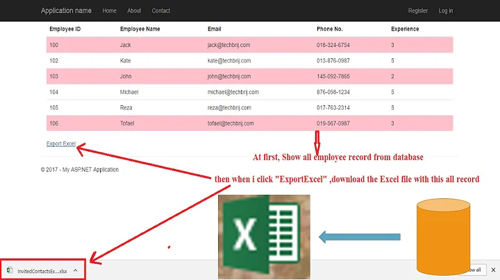 How To Export Database Data In Excel File Using ASP.NET MVC