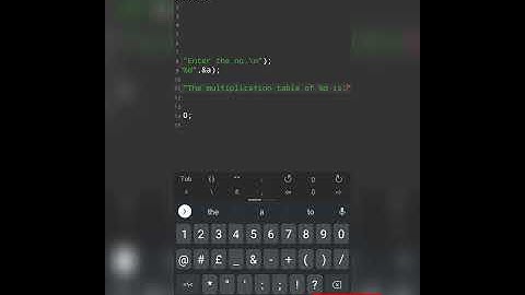 Multiplication table of any no. in C language | #shorts |