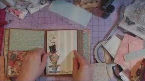 5 1/2 x  7 1/2 album tutorial - matting the pages - Mad Tea Party paper