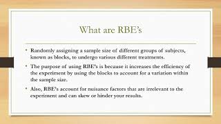 Randomized Block Experiments