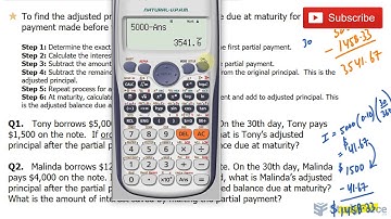 Calculate the adjusted principal after partial payment