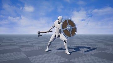 Axe and Shield Animation Set for UE4