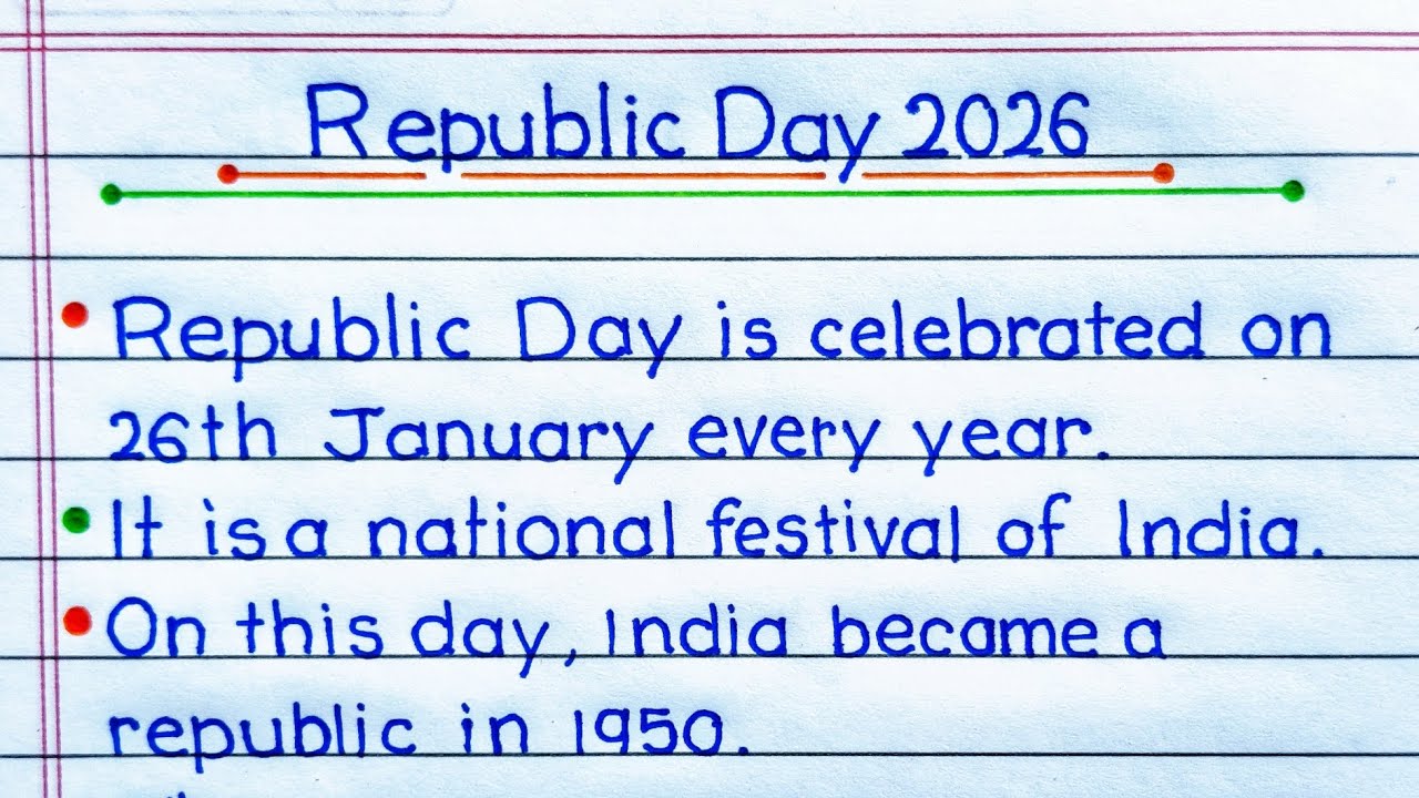 Republic Day Essay Writing in English || 15 Lines Essay on Republic Day 2026 || YK Education360 