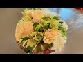 【テーブルに飾るブーケ】黄色系で葉物のアクセントカラーでオシャレに仕上げました
