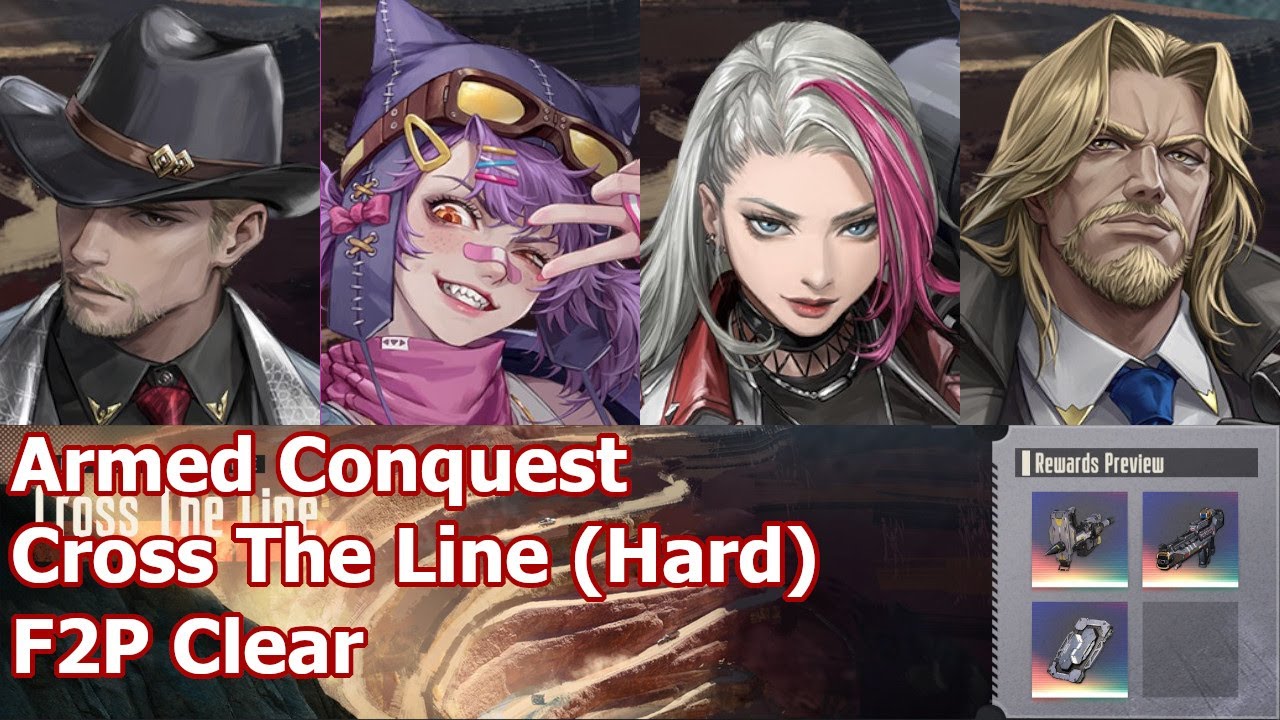 [Mecharashi] Armed Conquest | Cross The Line (Hard) F2P All Stage Clear