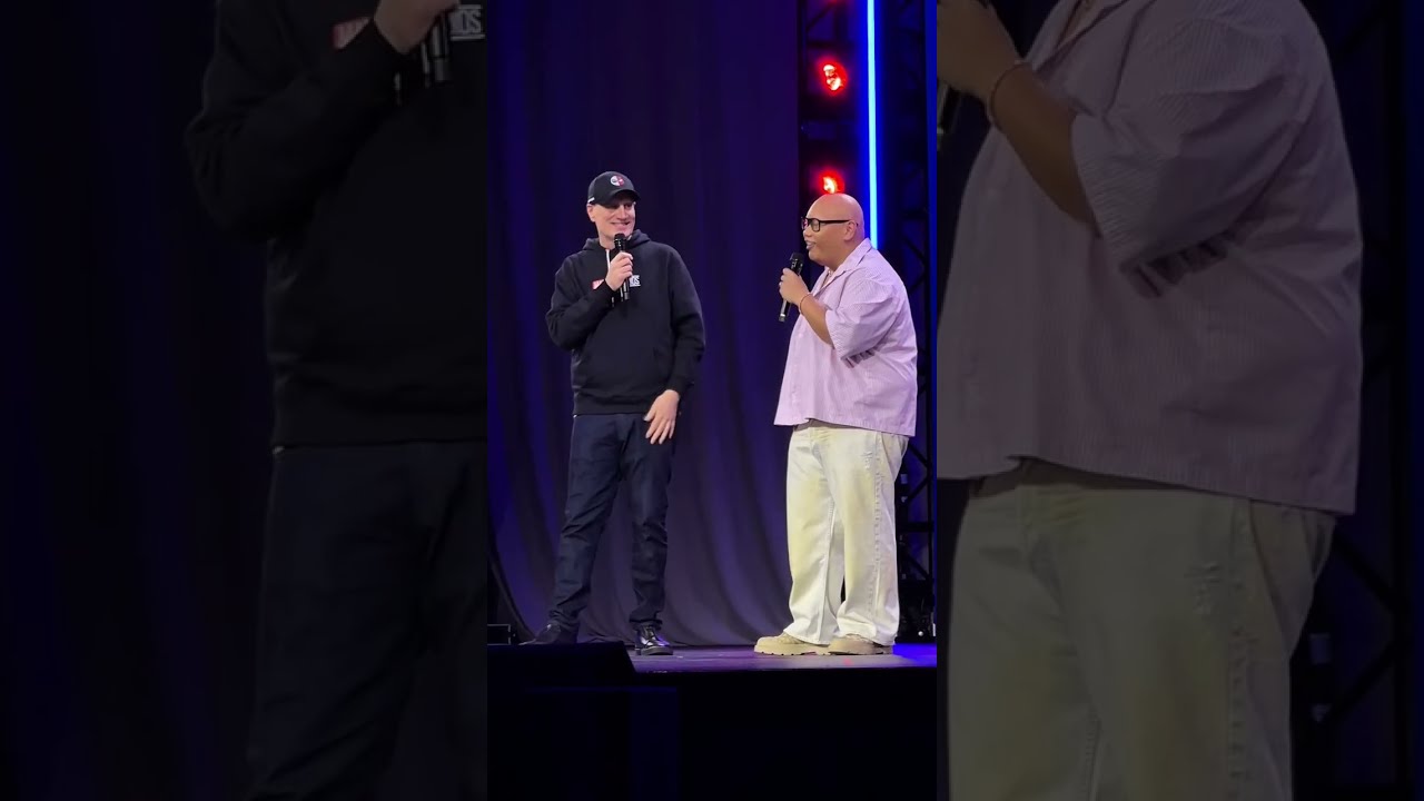 Kevin Feige explains the origin of Peter and Ned’s iconic handshake 🕸️🕷️ #D23 thumbnail
