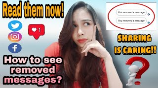 HOW TO SEE UNSENT OR REMOVED MESSAGES on MESSENGER TWITTER INSTAGRAM 2021 almiraawesome