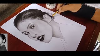 Realistic Drawing of Maine Mendoza|Charcoal powder on skintone|Makeup brush|Realtime+Timelapse screenshot 2