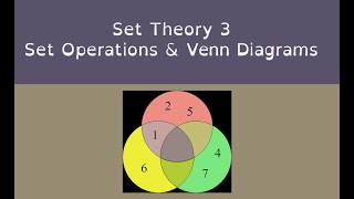 Set Theory 3: Set Operations and Venn Diagrams