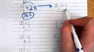 Multiplication Traditional Algorithm Worksheet 1