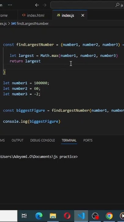 Find largest number in Javascript #tech #technology #shortsvideo - YouTube