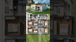Casa com telhado projeto compacto #arquitetura #casa #projetos #engenhariacivil #shortvideo #shorts