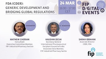 FDA (CDER): Generic Development and Bridging Global Regulations