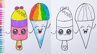 How to draw ICE CREAM Easy drawings