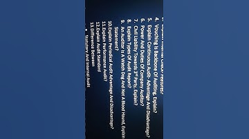 BCom 3rd year auditing important question (MLSU AND ALL UNIVERSITIES)