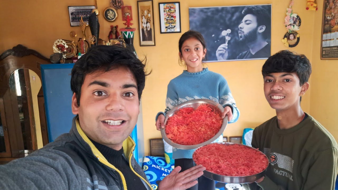 Naye Sal Per Humne Banaya Gajar Ka Halva 😋 Pahadi Lifestyle Vlog