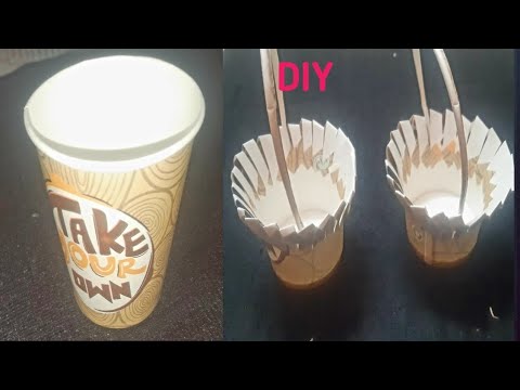 How to make paper cup basket 🧺/Best out of waste easter cup basket/DIY ...