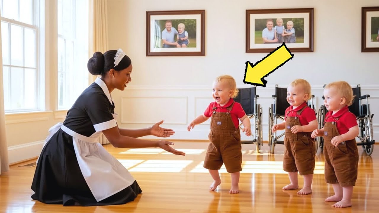 Miljardair installeerde camera voor verlamde drieling – wat de meid deed, choqueerde hem.