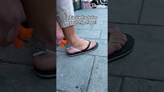 Zip Tie Hack For Your Flip Flops