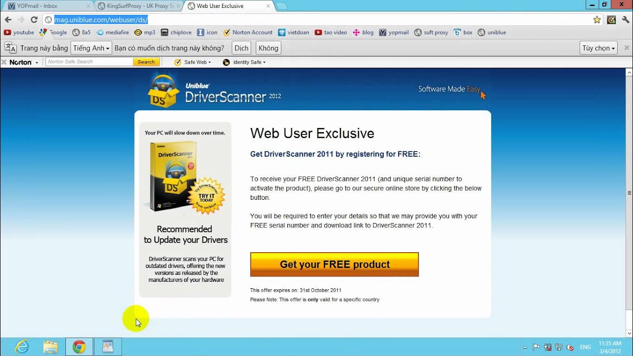 Hướng dẫn reg key uniblue driver scaner 2012.wmv - YouTube